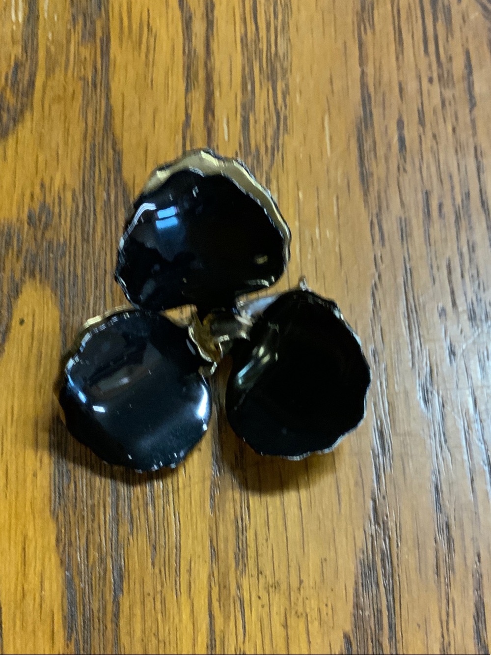 Black Floral Trio Petal Brooch - Women Jewelry